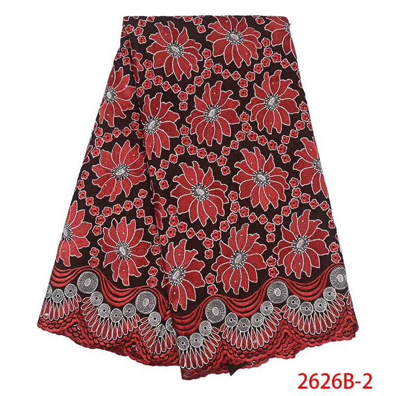 Hot Sale African Swiss Voile Lace In Switzerland 100% Dry Cotton Fabric With Stones Nigerian 5 yards NA2626B-2 | Дом и сад