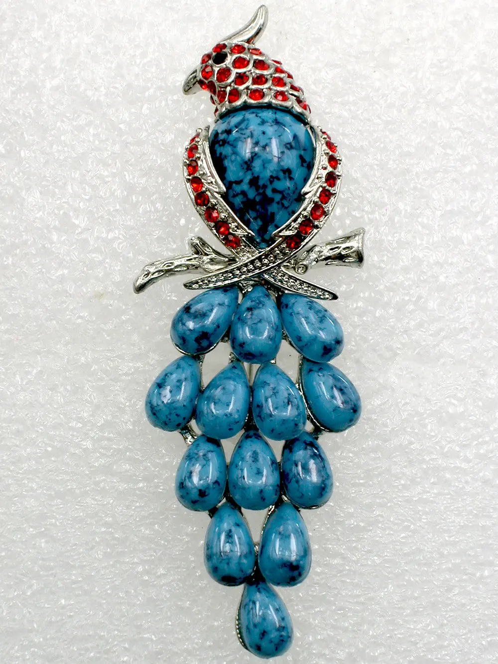 bright red Rhinestone brooch pin Fashion costume jewelry Prom Party Faux Turquoise Bird Crystal Brooches pins C595 D1 |