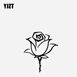 YJZT 12,4 см * 14,8 см Декоративные лепестки роз виниловая наклейка на машину этикета дизайн черный/серебристый C23-0932