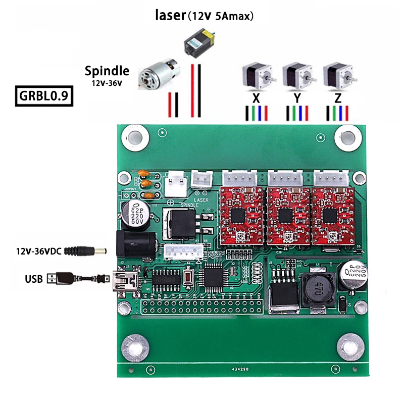 1610 станок с ЧПУ Мини DIY гравер GRBL контроль красного цвета древесины PCB фрезерный станок ЧПУ маршрутизатор с резак