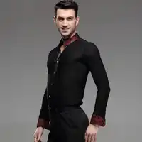 Men's Latin Dance Coat Adult Male Square Short Sleeved Shirt Fashion Rumba Samba Dancing Clothes Morden Canding Clothes B-4229