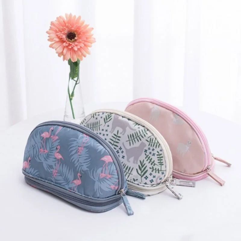 

Portable Makeup Bag Brush Organizer Printed Zipper Travel Toiletry Case Cosmetic Bags Fashion Drawstring Printed Makeup Bags