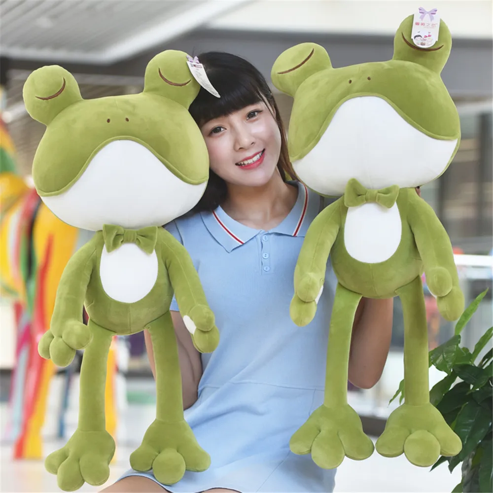 Fancytrader Cuddly Big Plush Frog Toys Soft Stuffed Green Frog Animals Doll for Kids Gifts 2 Sizes9