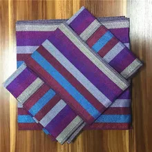 Цветная полосатая повязка на голову ASO OKE нигерийская Кружевная повязка на голову atiku ткань для мужчин и мужчин африканская ткань высокого качества 3 шт./компл