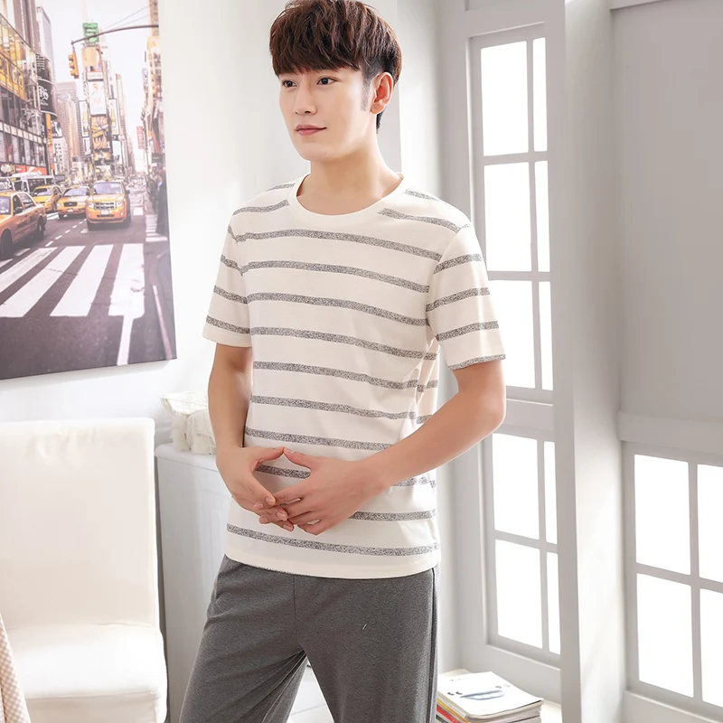 Cotton Mens Pyjamas Couple Pajamas Set Casual Sleepwear Masculine Pyjamas Nightgowns Plus Home Clothing