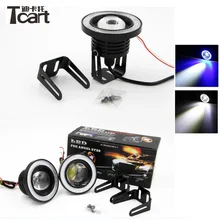 Tcart 2 pz LED Auto Luce di Nebbia Con Lente COB Angel Eyes 3.5 pollici 89mm Proiettore Halo Anelli Led Bianco Fari Lampade Per Toyota Corolla
