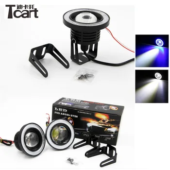 

Tcart 2pcs Auto LED Fog Light With Lens COB Angel Eyes 3.5 Inch 89mm Projector Halo Rings White Led Fog Lamps For Toyota Corolla