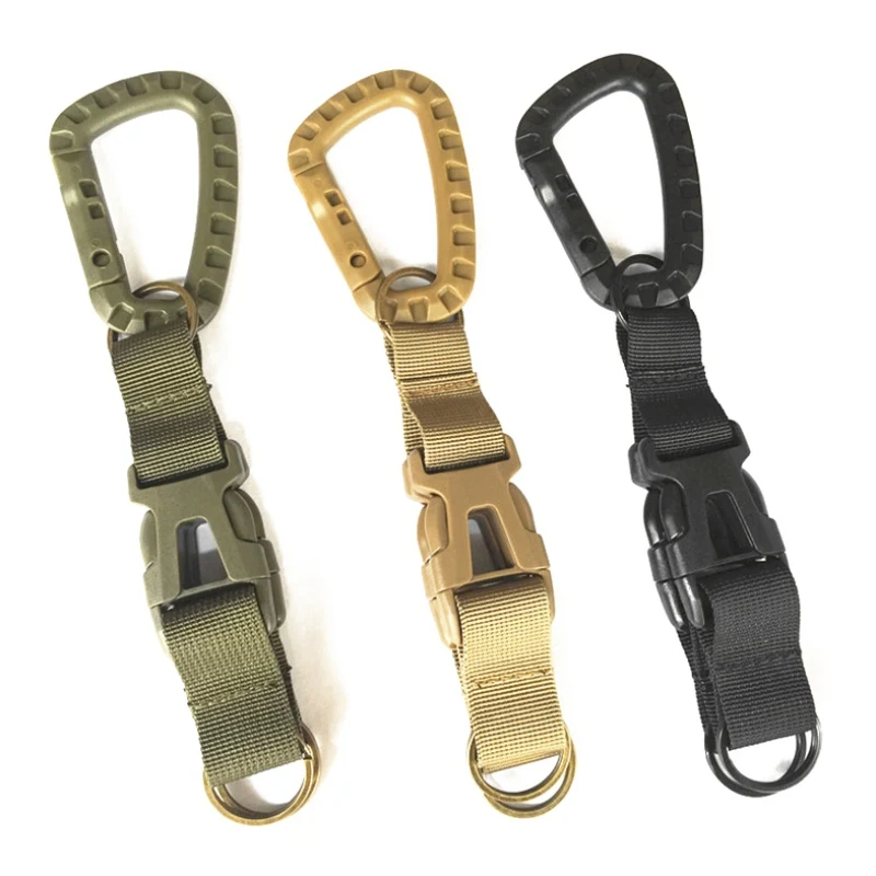 

Outdoor Carabiner Waist Belt Clip Nylon Multi Functional Waterproof 360 Degree Rotatable Double Hanging Hooks Holder Key Chain