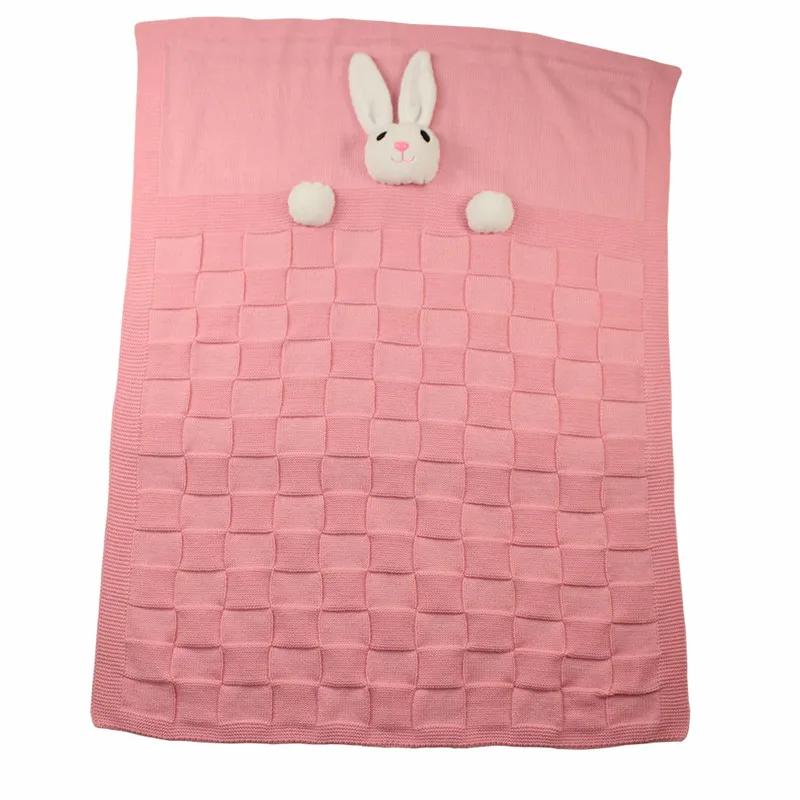 

Rabbit Knitted Baby Blankets Newborn Swaddle Wrap Crib Bedding Sofa Baby Stroller Blanket