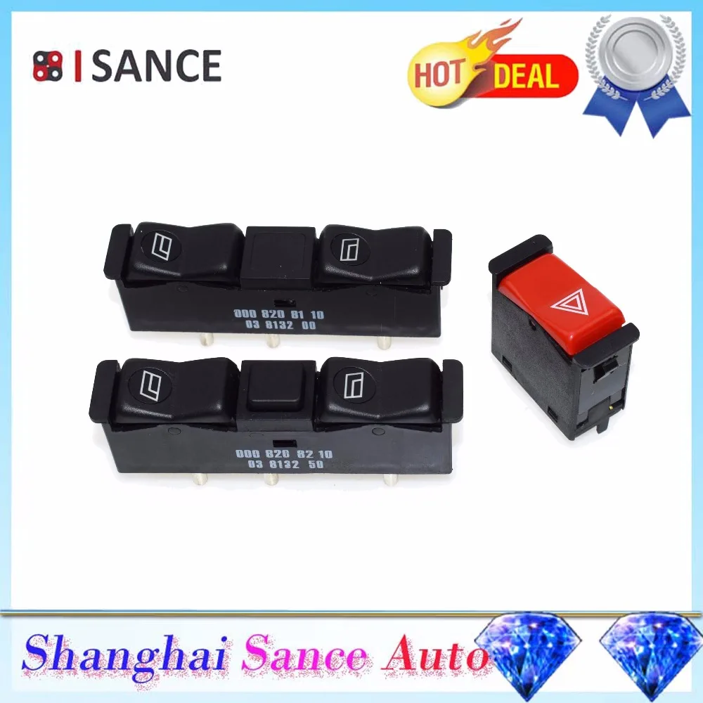 

ISANCE Power Window Switch Right Left & Emergency Flasher Switch For Mercedes-Benz W122 W123 W128 W126 W201 190 300 380 500 240