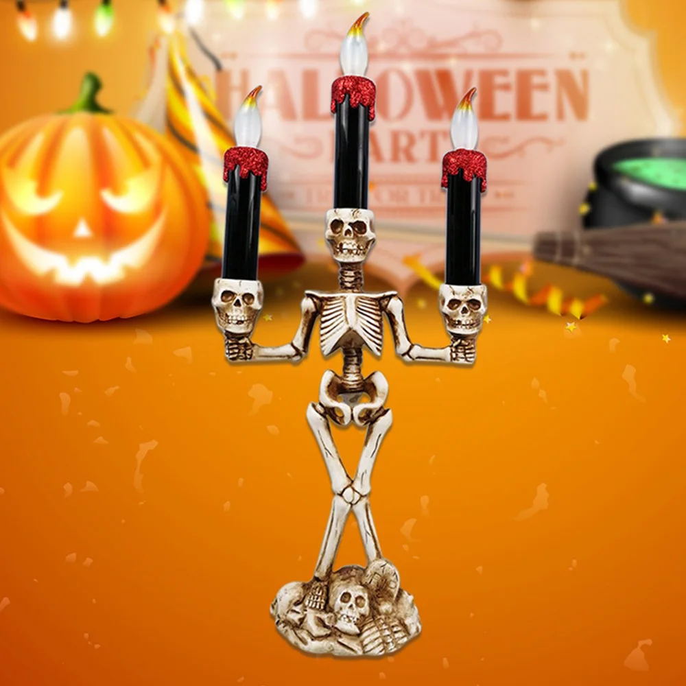 

2019 Halloween LED candles skull tree demon house haunted house bar shop window creative Easter decor for Halloween party