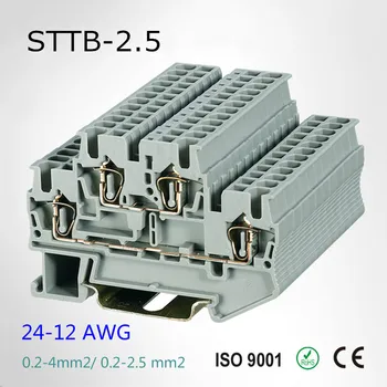 

10pcs Phoenix Type STTB-2.5 24-12 AWG Quick Wiring Connector Dual Layer Din Rail Modular Push in Terminal Blocks STTB2.5