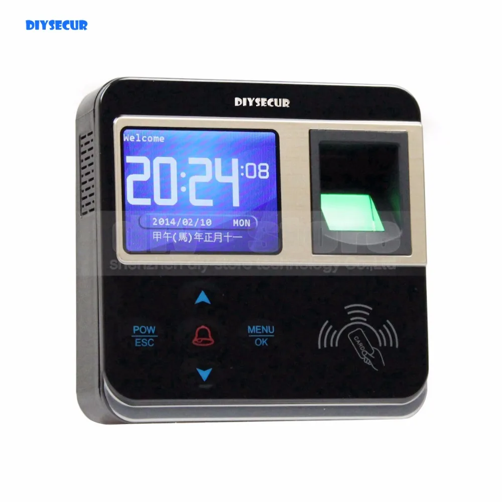 

DIYSECUR New Fingerprint And RFID Time Clock And Access Control With TCP/IP + Color Screen