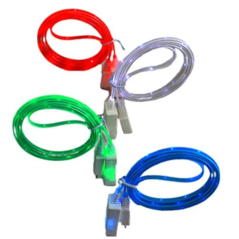 

Flow Glow in the Dark Light Up LED Light Charging Cable for iPhone 6 7 Plus 5S Charging for Type C Android Micro Usb LED Cable