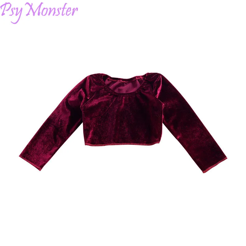 

Baby Girls Fashion T-shirt Long Sleeve Gold Velvet Short Style T-shirt Fall summer Warm Kids Clothes