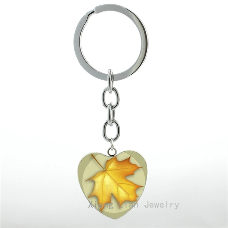 Clic Sycamore Maple Autumn Leaf Keychain Men Women Aspen Birch Clic Sycamore Maple Autumn Leaf