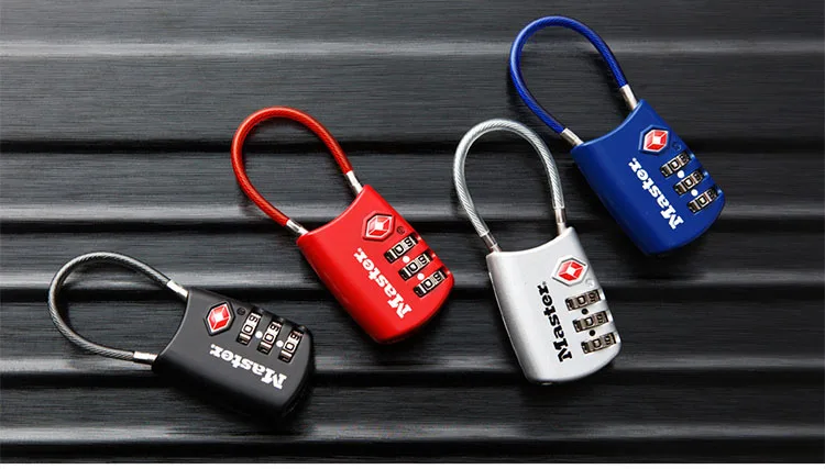 TSA Luggage Strap Locks Digit Metal Password Customs Luggage Padlocks Combination Suitcase Travel Lock flexible braided steel (3)