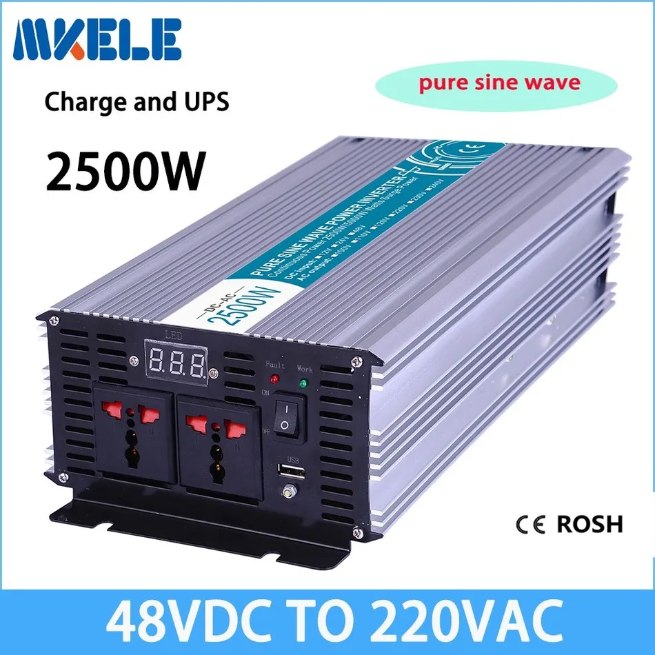 

MKP2500-482-C 2500w pure sine wave inverter,220v 48v off-grid solar inverter voltage converter with charger