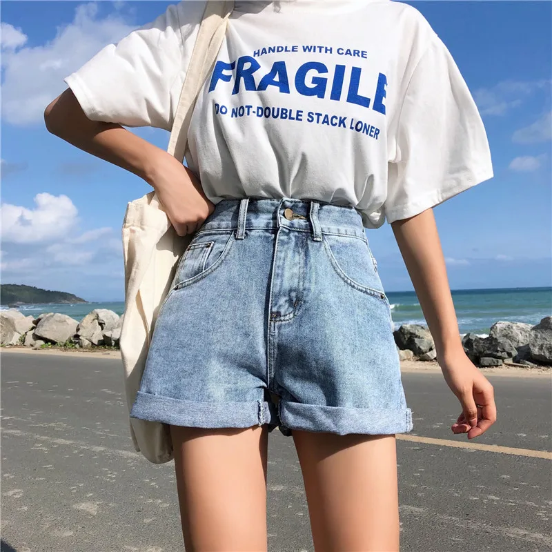 S-XL 3 разноцветная джинсовая ткань Шорты Женская летняя обувь 2019 в Корейском стиле