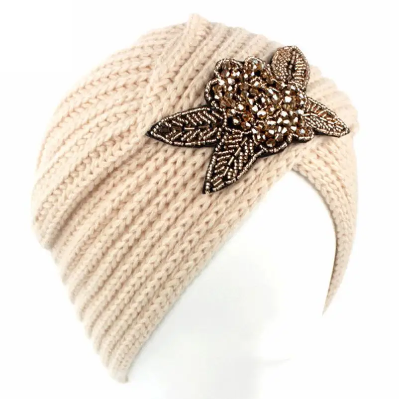 Для женщин Дамы Ретро зимние Вязание шапка тюрбан полями Кепки ворс Кепки акрил шерсть около 56-58 см трикотажные шапка для женская мода