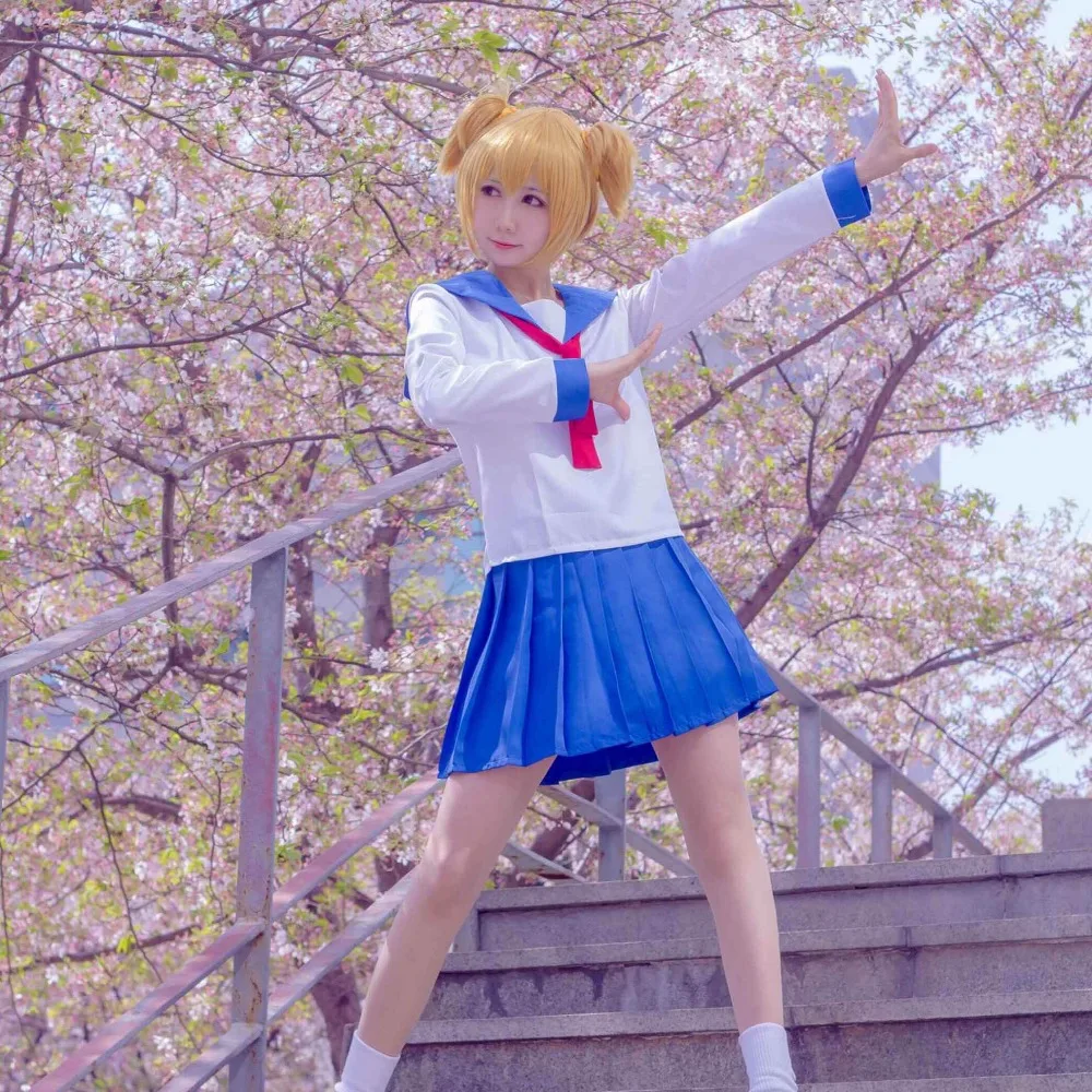 ROLECOS 2018 зимние аниме poputepikku Косплей костюмы Popuko Pipimi школьная форма полный
