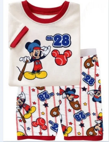 Детская Спортивная футболка с короткими рукавами и рисунком для маленьких мальчиков и девочек 2-7 лет, шорты, Пижамный костюм, ночная рубашка, домашняя одежда, пижамы, SP131 - Цвет: as the picture