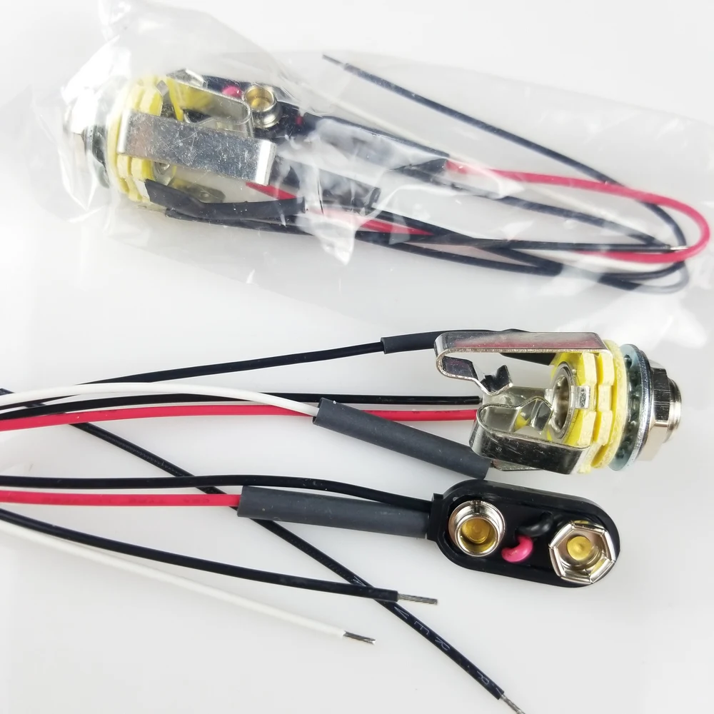 1 Piece 1/4" Stereo Output Jack Electric Guitar/Bass Short Open Electric Guitar Jack With Line Made In USA