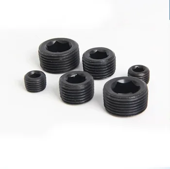 

1Pcs M20 M22 M24-M33 Carbon steel Allen inner hexagon Fine tooth hex Screw plug Bulk head Stop payment bolt Black 1.5mm-2.5mm L