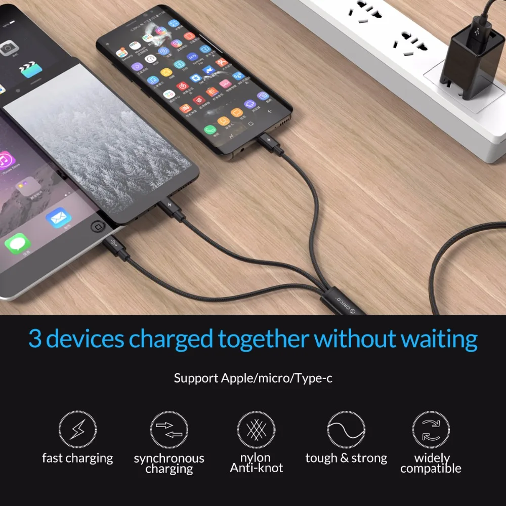 Зарядный кабель ORICO 3 в 1 USB type c А|Кабели для мобильных телефонов| |