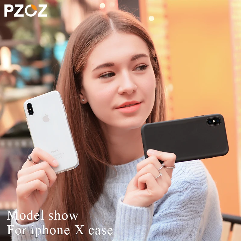Чехол для телефона PZOZ iPhone X Роскошный прозрачный силиконовый чехол из ТПУ мягкий