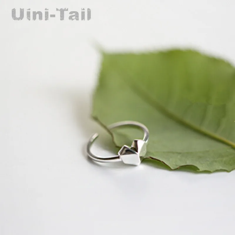 Классическое кольцо Uini Tail регулируемое в форме сердца Оригами из стерлингового