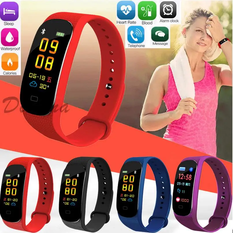 

Bluetooth Smart Watch Bracelet Heart Rate Monitor Sport Fitness Tracker Fitbit Sweatproof Ventilated Smartwatches