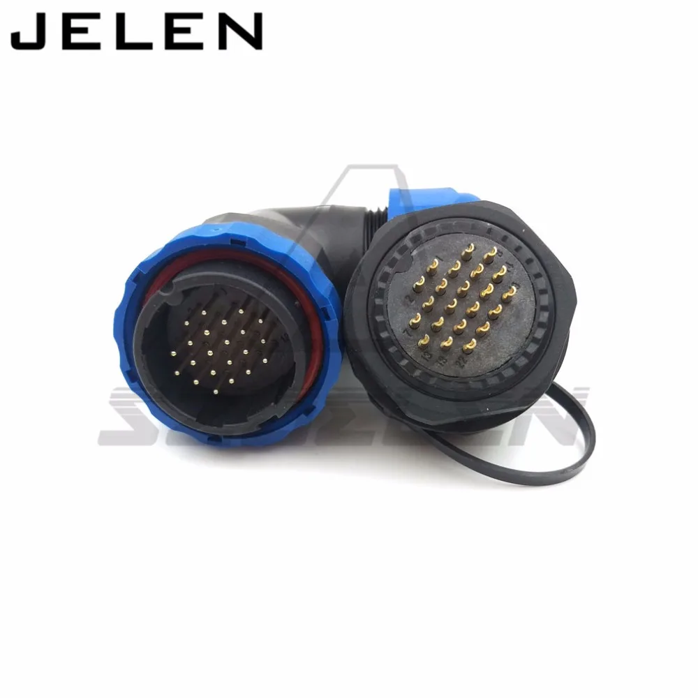 

SD28TA-ZM, 90 degree elbow waterproof connector 22pin, IP67, Panel mounting voltage cable connector plug and socket 22 pin