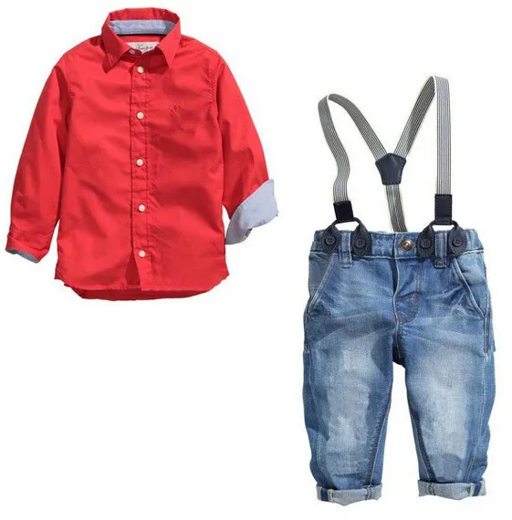 Fashion Boy's Clothing Set Gentleman Toddler Boys Clothing Cotton long