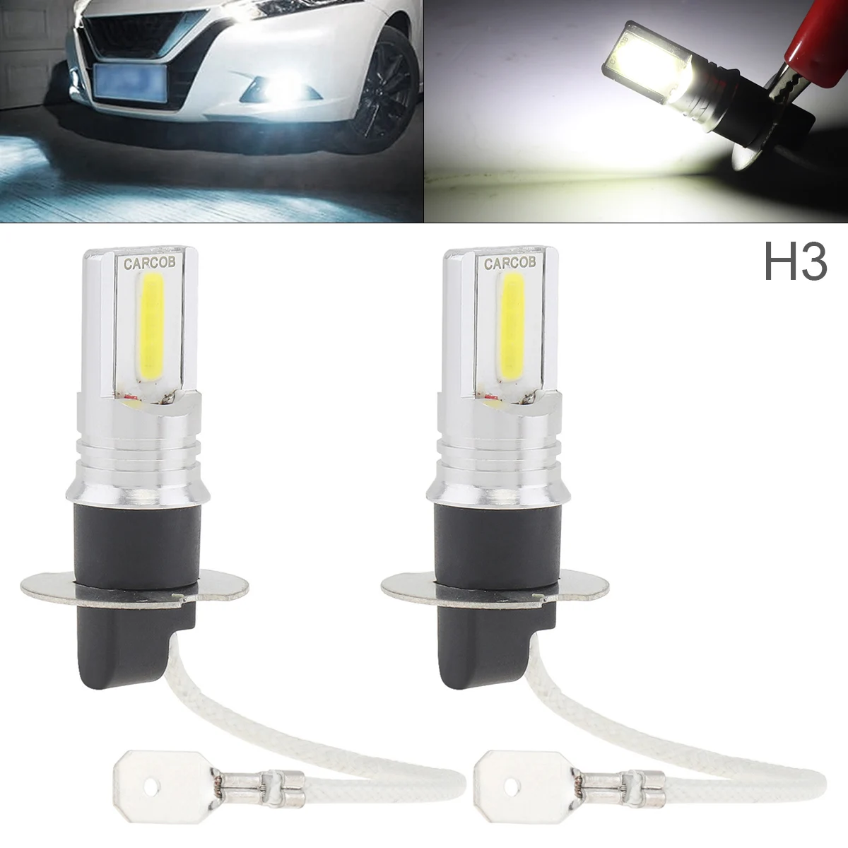 H3 COB SMD светильник s 1200LM Универсальный Белый Автомобильный для вождения