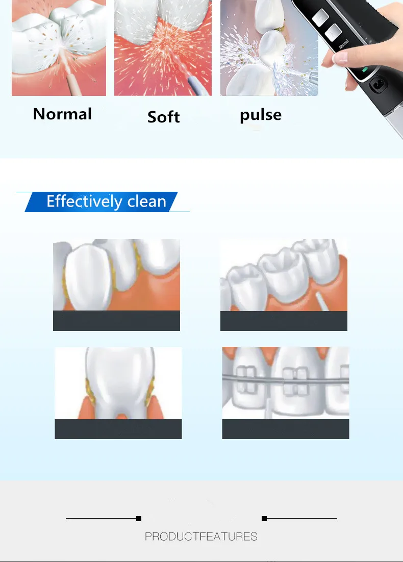 Портативный Электрический ирригатор полости рта Пульс воды стоматологический Flosser Пульс воды стоматологический беспроводной удобство
