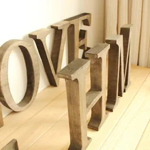 A-Z o preço é para uma letra não uma palavra, nome de madeira personalizado placas palavra letras parede arte casamento foto 10-45cm