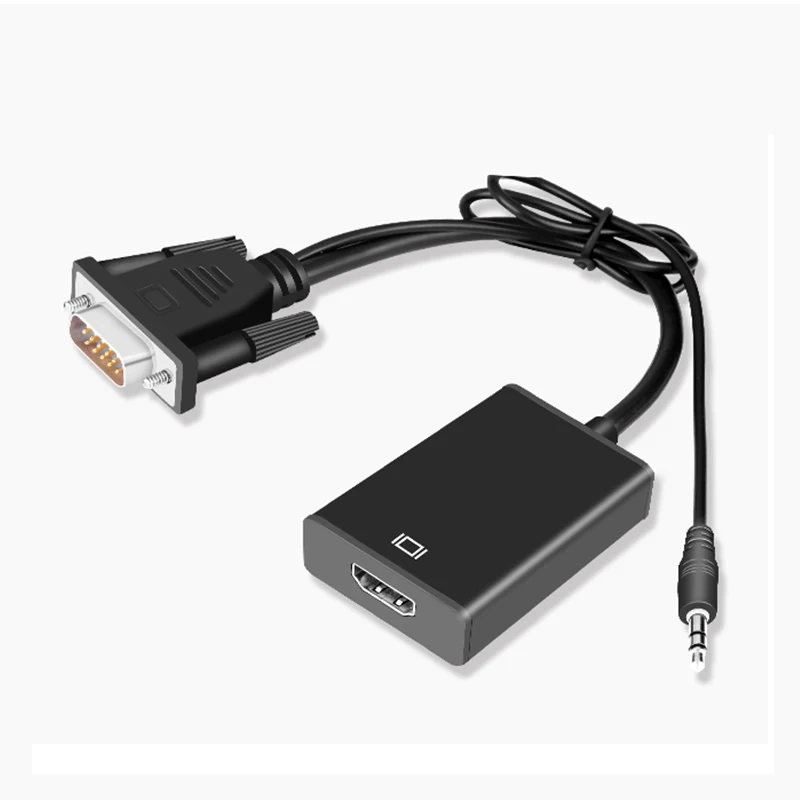 VGA to HDMI Converter Adapter Cable 1080P Analog to Digital Audio Video Converter USB Aux Cable for PC Laptop to HDTV Projector VGA to HDMI Converter Adapter Cable 1080P Analog to Digital Audio Video Converter USB Aux Cable for PC Laptop to HDTV Projector