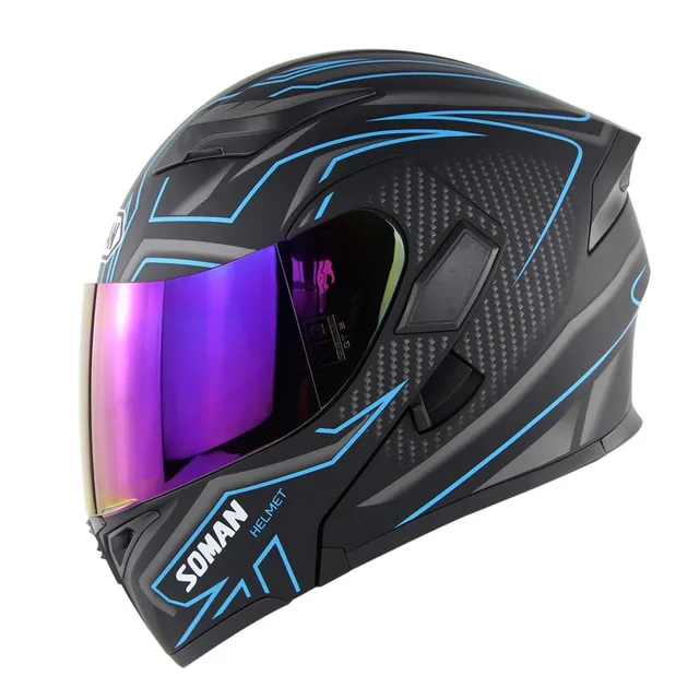 Purple modular motorcycle helmet Clearance