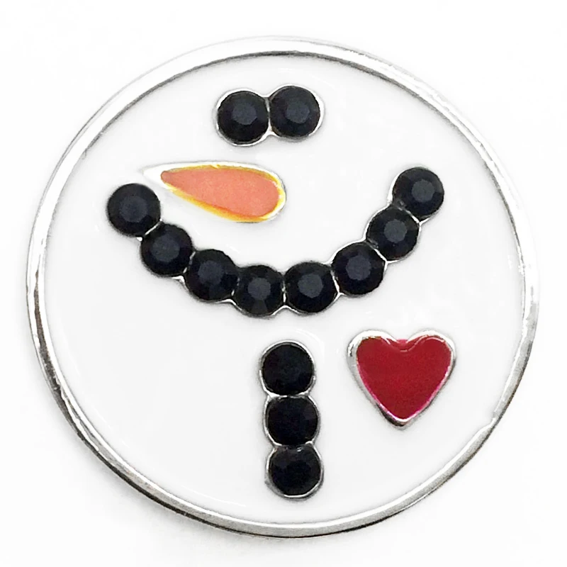 

MN5077 Enamel christmas snowman Metal Snowman Snap button For Snap Jewelry (fit 18mm 20mm snaps)