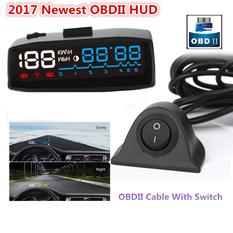 ActiSafety 4f HUD автомобилей Head Up Дисплей ручной переключатель OBDII Авто Км/ч MPH