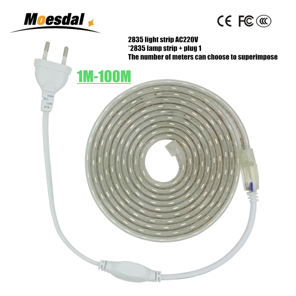 Moesdal светодиодный свет бар AC220V 120 светодиодный/м 2835 SMD высокой яркости уличная