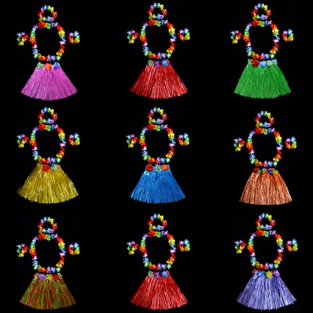 30cm 40cm 60cm Plastic Fibers Women Grass Skirts Hula Skirt Hawaiian Costumes Ladies Wedding ...