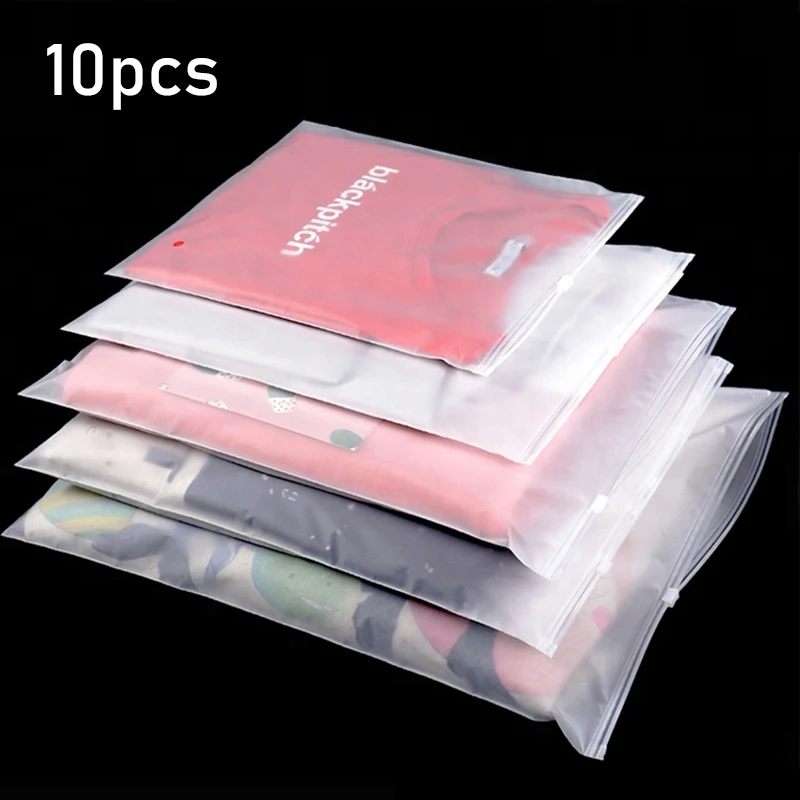 High end Matte Zip Lock Clothes Storage Bags Clear Valve Slide Seal