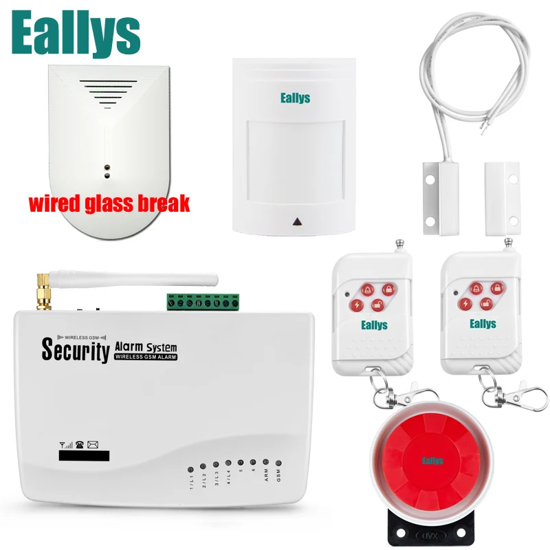 GSM сигнализация для домашней системы безопасности с проводным PIR/дверной датчик Одиночная антенна охранная сигнализация - Цвет: GSM1004
