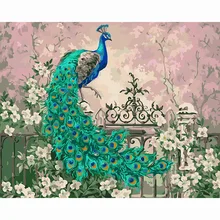 Павлин Животные DIY цифровая картина маслом цифры классический Декор для дома стены искусства картина для гостиной работа 40X50
