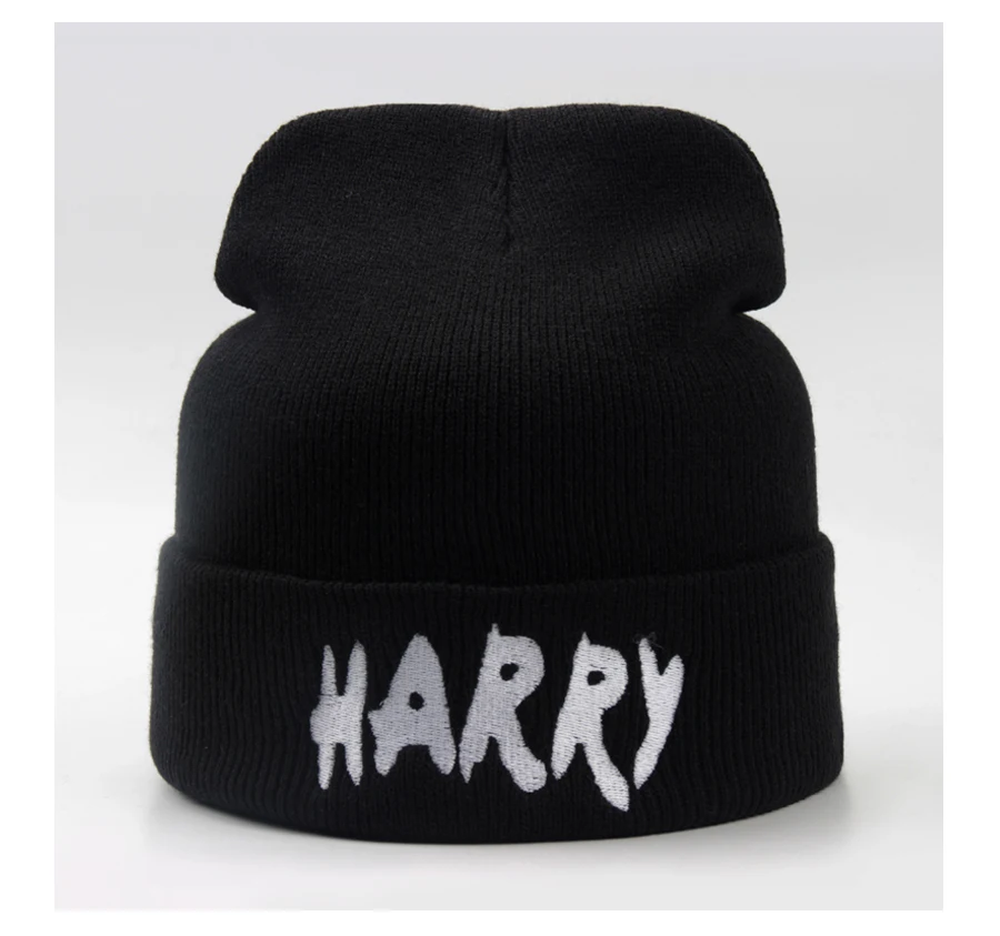 Acrylic Unisex Beanies For Men Embroidery HARRY Hip Hop Knitted Hat Outdoor Skiing Hat For Women Winter Warm Skullies Gorros (4)