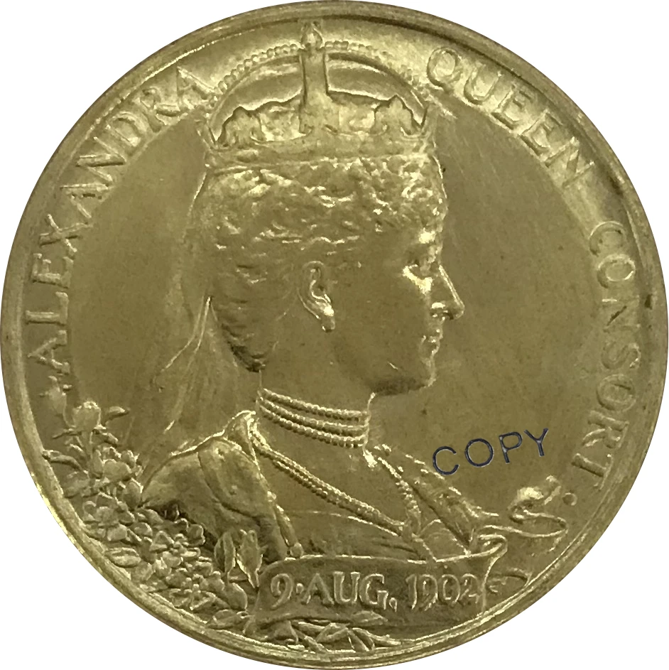 Золотая монета 1902 английские памятные медали коронация Эдварда VII латунные