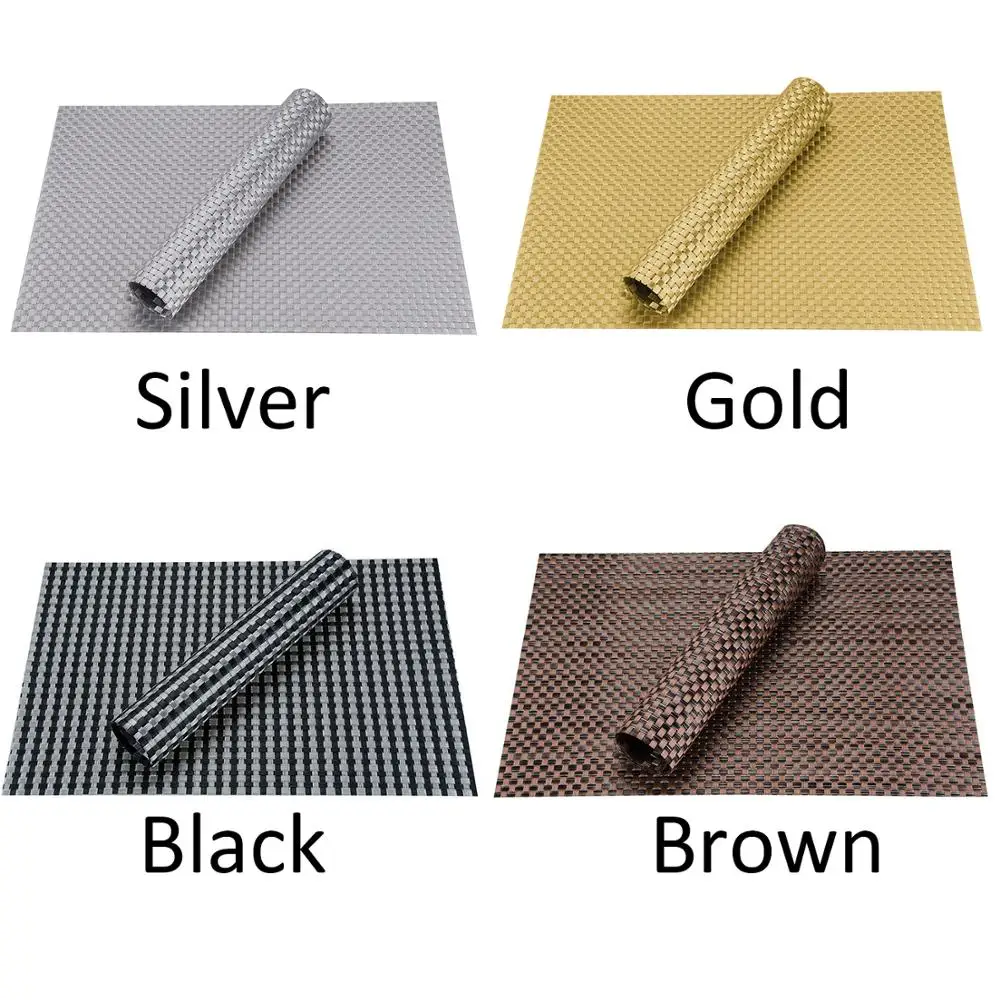  Topfinel Set of 4 PVC Placemat for Table Mat Pad Drink Wine Cup Coasters Bamboo Placemats Dining Ta
