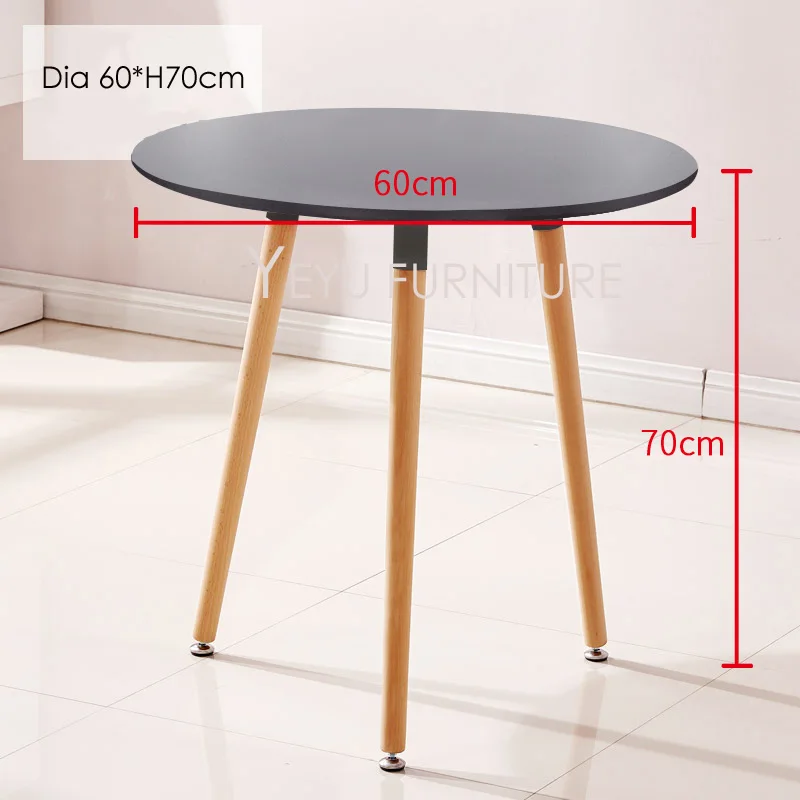 Design Moderno e minimalista Redonda Pequena parte superior do MDF com Madeira Maciça perna da Mesa de Jantar Pequena Mesa Lateral Mesa de Café Mobiliário Moderno tabela